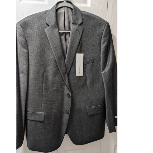NEW CALVIN KLEIN Men's Blazer Suit Light Wool Gray Size 44R x 38W - Picture 2 of 10